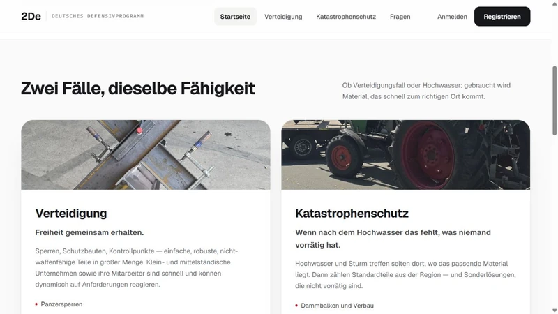 2De: Themen Verteidigung und Katastrophenschutz im Überblick