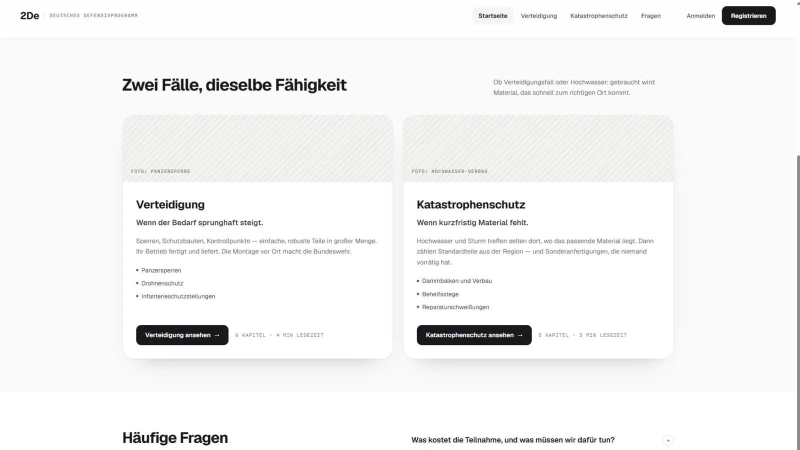 Themenübersicht zu Verteidigung und Katastrophenschutz